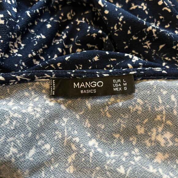 Mango Basics Navy Print Open Back Romper Size M Summer Playsuit - Picture 4 of 6